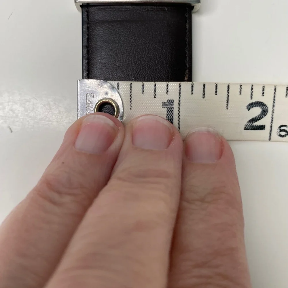 Nordstrom Reversible Leather Belt‎ Silver Buckle Classic Size 32